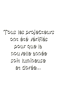 Tous les projecteurs ont �t� v�rifi�s pour que la nouvelle ann�e soit lumineuse et dor�e...